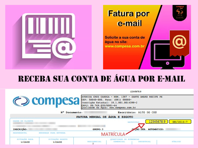 Saiba como receber sua conta por e-mail Conta por e-mail
