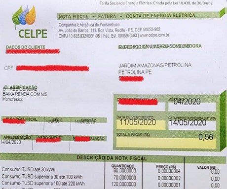 fatura da celpe