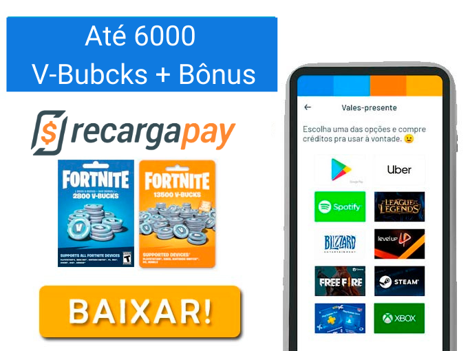 Obtenha até 6000 Vbucks com RecargaPay