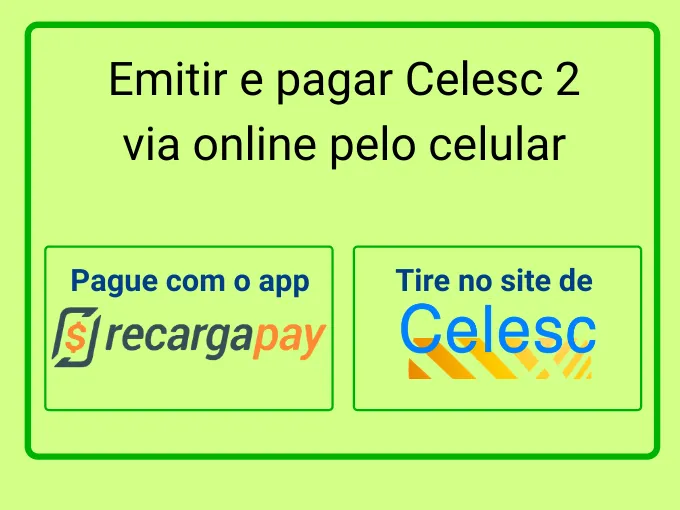 Emitir e pagar Celesc 2 via online pelo celular