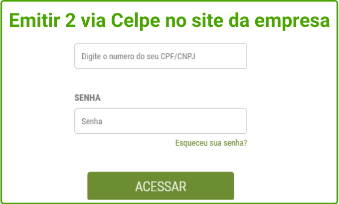 Emita sua fatura Celpe