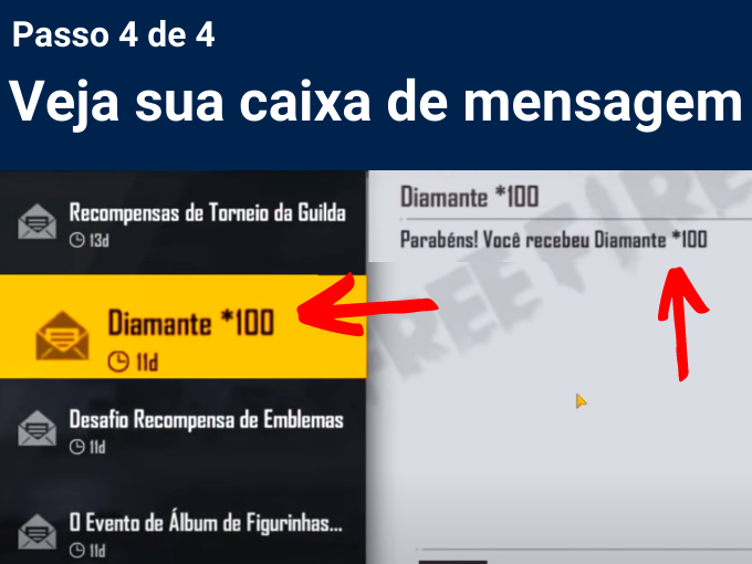 Passo 4 de 4 resgatar codigos de free fire