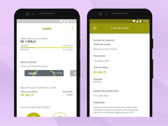 app caedu para emitir Caedu fatura 2 via
