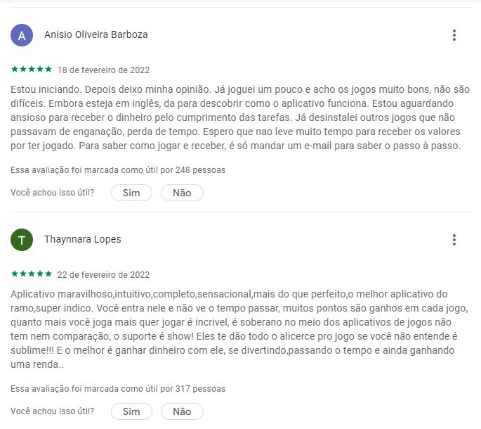 Comentários dos usuários sobre o Funtap