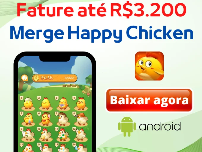 Ganhar dinheiro no PayPal jogando Merge Happy Chicken - Pagamento Contas