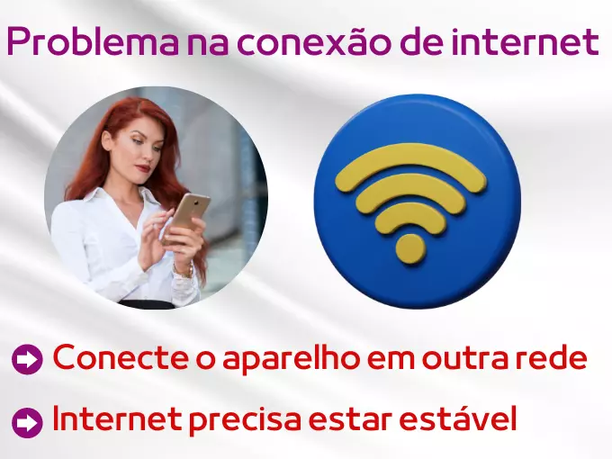 Problema na conexão de internet