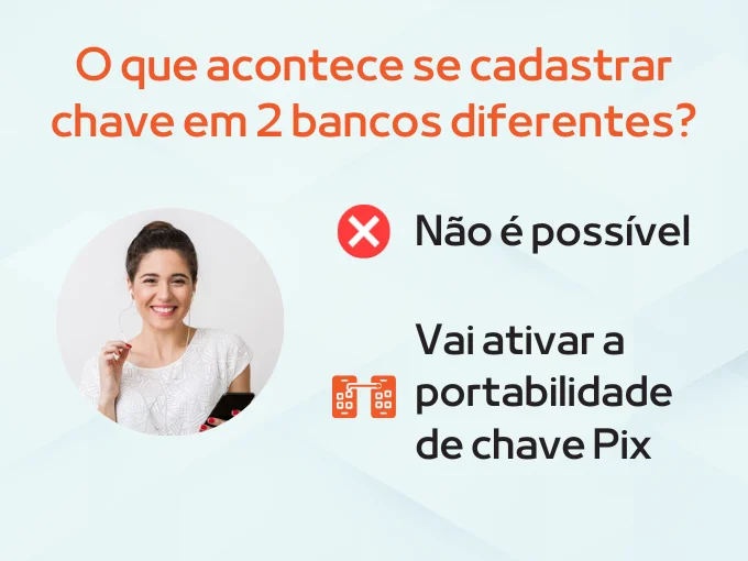 O que acontece se eu cadastrar a mesma chave Pix em dois bancos?