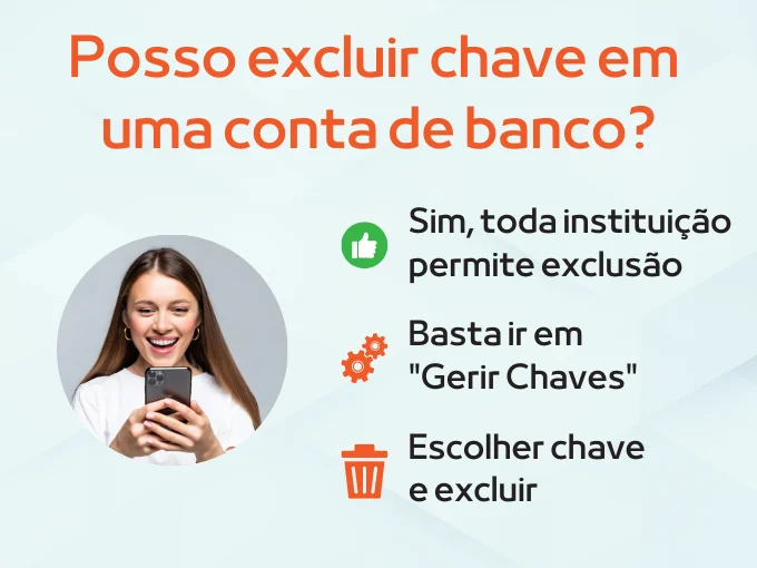 Posso excluir chave de uma conta em banco?